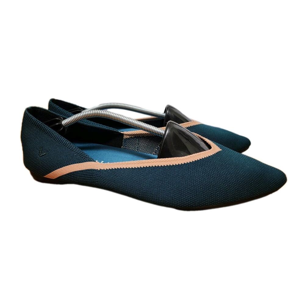 Vivaia Vienna Pointed Toe Ballet Flats EU 41 US 10 Peacock Green Shoes Casual